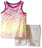 Puma Girls ' Tank and Short Set カラー: グレイ