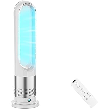扇風機　羽なし　タワーファン　風量調節　首振り　タイマー　省エネ　静音　スリム Amazon.co.jp: 【HITEMASA 】タワーファン スリム 羽根なし
