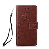 UNEXTATI iPhone 5 / iPhone 5S ケース 手帳型 保護 ケース 高品質 PU レザー ストラップ付き カード収納ケース カバー 耐衝撃 スタンド機能 付き Apple iPh