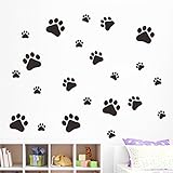 BIBITIME 22 Walking Dog Paw Wall Sticker Prints Wall Decal Home Art Decor Bear Dogs Footprints Dish 