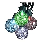 Kurt Adler UL 10-Light G40 Tinsel Balls LED Light Set, Silver [並行輸入品]