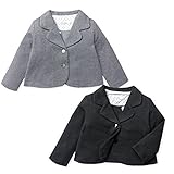 (チャコールグレー/95cm)ベビー服 女の子 アウター 前開きボタン セレモニー ジャケット 長袖 フォーマル ポンチ 無地 女児 ベビー