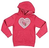 Arizona Cardinals NFL Big Girlsハートフリースパーカー、レッド
