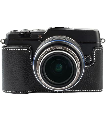 Amazon | Olympus E-P5/ep5専用 レトロな牛革手作りのハーフケース
