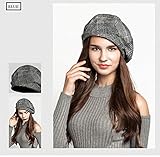 レディ古典的なフランスのアーティストベレー帽、ファッションSlouchyの帽子のグリップキャップ帽子、ソフトウールブレンドファブリック冬のバギー画家ハット (青)