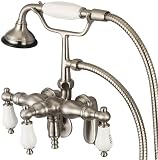 水Creationヴィンテージクラシック調整可能なセンター壁マウントTub Faucet with Down注ぎ口 F6-0018-02-CL 1