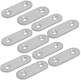 フラット修理プレート ストレートプレート 家具の固定板 ステンレススチール シルバートーン 10個入り