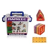Emaks? Magnetic Building Blocks 52 pieces for Preschool Skills Educational Game Construction Stackin