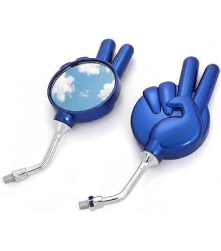 Amazon | KJT じゃんけんミラー ちょき ブルー 左右セット 8mm 正ネジ Amazon | KJT じゃんけんミラー ちょき ブルー 左右セット 8mm 正ネジ