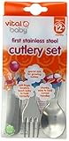 Vital Baby First Stainless Steel Cutlery Set, Blue by Vital Baby (English Manual)