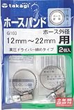 タカギ(takagi) ホースバンド バンド高圧ネジ締12-22【交換用パーツ】 ホース外径:12mm~22mm G103 【安心の2年間保証】