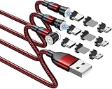 マグネット 充電ケーブル USB [3本組 ] 3in1 iPhone Type-C led USBC Micro マグネット式 磁石 タイプc じゅうでんケーブル 充電器 android 等対応 (2m*3)