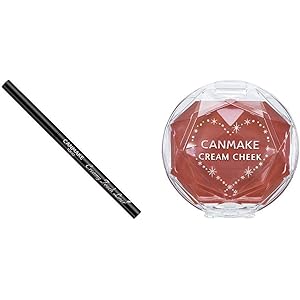 【セット買い】キャンメイク クリーミータッチライナー01 ディープブラック 0.08g & クリームチーク16 アーモン…