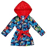 スーパーヒーローToddler Boys 'ベルベットフリースフード付きローブパジャマ カラー: レッド