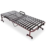 折り畳みベッド すのこベッド 薄型 ウッドスプリング 折りたたみ ベッド シングル ブラウン