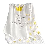 Sta.ANA(サンタ・アナ)ベビーケット 薄手 王冠 柄 ガーゼケット ガーゼタオル 沐浴タオル ベビー用 赤ちゃん ブランケット バスタオル おくるみ 綿100% 115×115cm 正方形 選べ