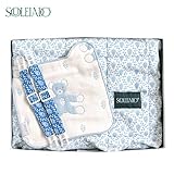 (ソレイアード)SOULEIADO ベビーキルト&ハンカチ&クリップセット ブルー