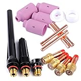 17pcs　コレットボディ　ガスレンズ絶縁体　バックカップ　セラミックノズル　WP17 18 26 TIG溶接トーチキットに適合