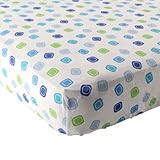 Luvable Friends Geometric Print Fitted Knit Crib Sheet, Blue by Luvable Friends [並行輸入品]
