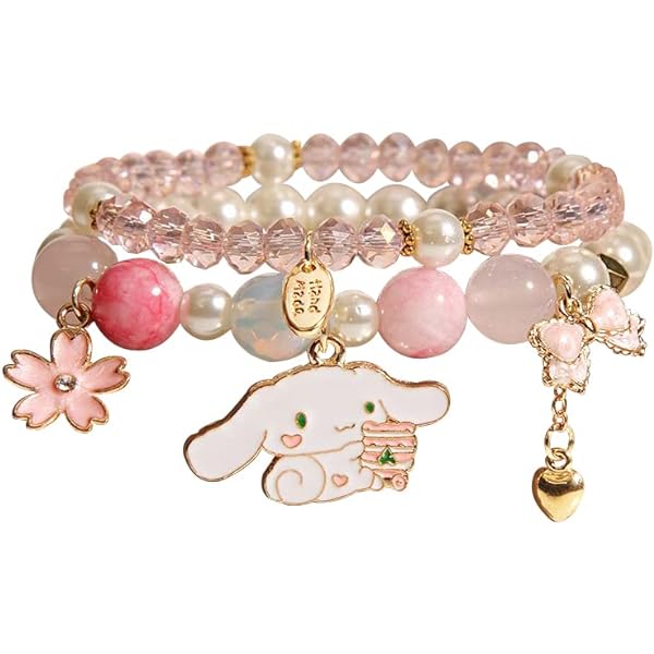 （日本直送）（日本製）（１点もの）ピンクのかわいいビーズのヘンプブレスレット 日本直送）（日本製）（1点もの）ピンクのかわいいビーズの