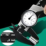 RaiFu ノギス 0-150MM 0.1MM プラスチック ポータブル バーニア キャリパー ダイヤル キャリパー 測定ツール（ブラックホワイトカラー）