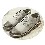 [Mr.M] メンズスニーカー　レースアップ　シークレットシューズ  シークレットスニーカー　カジュアル　フラット　滑り止め　通勤　通学　レトロ風 (39 / 24.5cm, グレー / Grey)