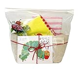 はらぺこあおむしミニ絵本、ハンドタオル、ミニトートのセット (ブルーボーダー)