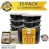Bolt Goods 2 Compartment DUO Meal Prep Containers (30 Ounce) BPA-Free USA Made Reusable Washable Fre