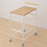 山善(YAMAZEN) バスケットワゴン スリム HTW-B(BR)