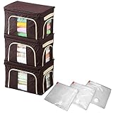 収納ボックス3個組 Mサイズ +圧縮袋3枚セット カラーボックス収納　