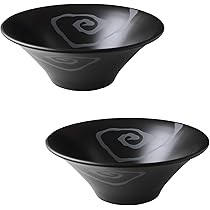 Amazon｜ラーメン どんぶり うず紋 雲竜21cm反丼 黒マット 2個セット 7
