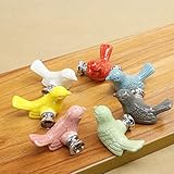 Baosity 可愛い　鳥型　引き出し　キャビネット　食器棚　ドア　プルノブ　ハンドル　取っ手　家具美化　 - レッド