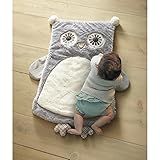 Levtex Baby Soft Faux Fur Front Night and Gray Ditsy Print Back Owl Playmat - Gray [並行輸入品]