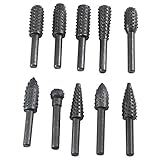 10で1パワーツール木工ロータリーファイルやすりバリドリルビットセット1/4 "6ミリメートルシャンクエンボス研削ヘッド