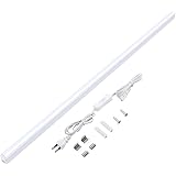 Haian Support LED蛍光灯 30W形 器具一体型 T5 直管型 15W 98cm 高輝度 6500K昼光色 ベースライト ledバーライト 棚下ライト キッチン用ライト 壁掛けライト 電源コード付き 軽量 コンセント 取付簡単 多目的 