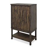 ドリフトウッド 幅85cm 高さ140cm リビングキャビネット ダークブラウン