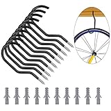 bestomzバイクフック、10パックHeavy Dutyバイクハンガー自転車ストレージフックwith 10パックボルトガレージの壁とceiling- Fitsすべてのバイクタイプ