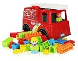Fire Truck with Blocks, 52 Piece set, comes with Characters, Build on the Truck itself, Truck Could 