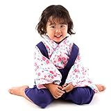 袴 ロンパース カバーオール 女の子 ベビー サスペンダー パープル80サイズ