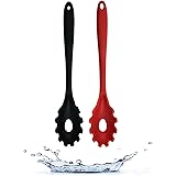 Armrouns Silicone Pasta Fork (11.2"), Spaghetti Server Spoon Heat Resistant 600°F, Food Grade Pasta Spoon, BPA Free, Noodle S