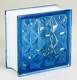 ブロックガラス 塀 壁飾りガラスブロック ダイヤモンドー95(JB2-19508)ライトブルー６個入り