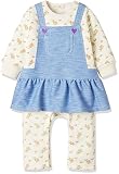《秋冬春対応》SHORH KID'S(ショーキッズ) 裏シャギー起毛・スラブデニム天竺ジャンスカ重ね着風カバーオール 70cm/ブルー NO.SD-50647