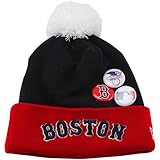 MLB New EraボストンレッドソックスボタンUp Cuffed Knit Beanie – Navyブルー/レッド
