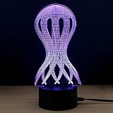 テーブルランプ3D創造性光るクラゲLEDナイトライトベッドルームベッドサイドランプバレンタインデー,Purple