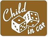 imoninn CHILD in car ステッカー　【マグネットタイプ】　No.30　ダイス　（ゴールドメタリック）