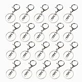 キーホルダー金具 【20個入】ワンタッチキーホルダー 回転カン付き ハンドメイド キーリング アクセサリー DIY 手芸用品 シルバー