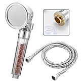 山の奥 シャワーヘッド 節水 浄水 増圧 天然鉱石を内蔵 塩素除去 シャワーヘッドホース 鉱石材ボール内蔵 脱臭 浄水 マイナスイオンSPA 美肌髪