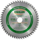 Oshlun SBFT-210052 210mm 52 Tooth FesPro Crosscut ATB Saw Blade with 30mm Arbor for Festool TS 75 EQ