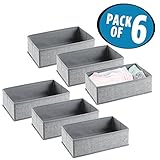 mDesign aldograybabydo Set of 6 Drawer Organizers グレー 6039MDB