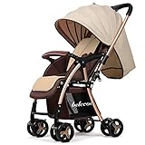 (Newox) ベビーカー 両対面ベビーカー 対面押す可能 片手収納可能 機内持ち込み可 軽量 折りたたみ簡単 車トランク収納可 通気性良い 前後輪ブレーキ付き 弧状フレーム 大容量物置袋付き (アル